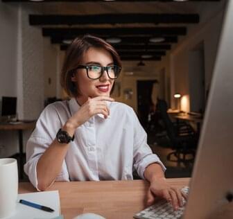 Woman at computer